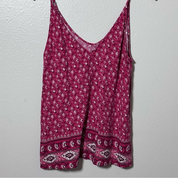 Abercrombie & Fitch Women Floral Red Print Tank top Blouse XS - Picture 2 of 7